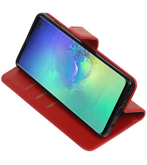 Motief Bookstyle Hoesje voor Samsung Galaxy S10 Plus Rood