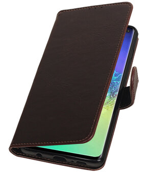Motief Bookstyle Hoesje voor Samsung Galaxy S10 Plus Mocca