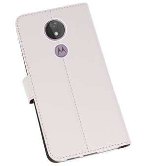 Booktype Wallet Cases Hoesje voor Motorola Moto G7 Power Wit