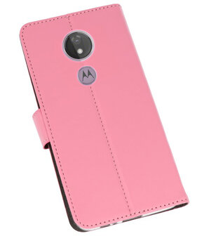 Booktype Wallet Cases Hoesje voor Motorola Moto G7 Power Roze