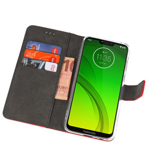 Booktype Wallet Cases Hoesje voor Motorola Moto G7 Power Rood