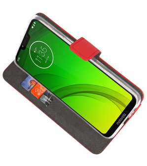 Booktype Wallet Cases Hoesje voor Motorola Moto G7 Power Rood