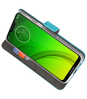 Booktype Wallet Cases Hoesje voor Motorola Moto G7 Power Blauw