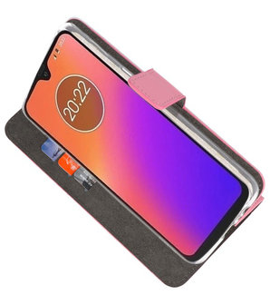 Booktype Wallet Cases Hoesje voor Motorola Moto G7 / G7 Plus Roze