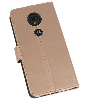 Booktype Wallet Cases Hoesje voor Motorola Moto G7 / G7 Plus Goud