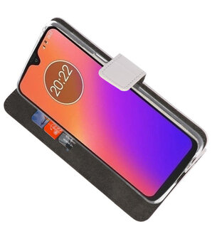 Booktype Wallet Cases Hoesje voor Motorola Moto G7 / G7 Plus Wit