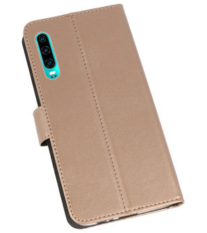 Booktype Wallet Cases Hoesje voor Huawei P30 Goud