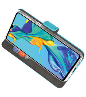 Booktype Wallet Cases Hoesje voor Huawei P30 Blauw