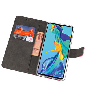 Booktype Wallet Cases Hoesje voor Huawei P30 Roze