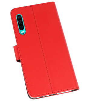 Booktype Wallet Cases Hoesje voor Huawei P30 Rood