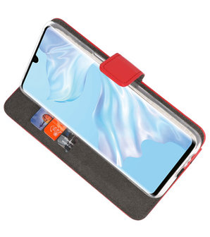 Booktype Wallet Cases Hoesje voor Huawei P30 Pro Rood