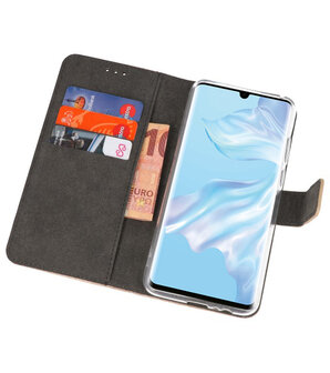 Booktype Wallet Cases Hoesje voor Huawei P30 Pro Goud