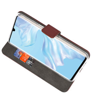 Booktype Wallet Cases Hoesje voor Huawei P30 Pro Bruin