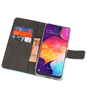 Booktype Wallet Cases Hoesje voor Samsung Galaxy A50 Blauw