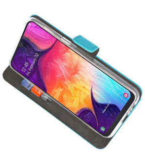 Booktype Wallet Cases Hoesje voor Samsung Galaxy A50 Blauw
