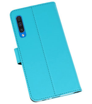 Booktype Wallet Cases Hoesje voor Samsung Galaxy A50 Blauw