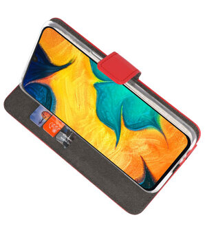 Booktype Wallet Cases Hoesje voor Samsung Galaxy A30 Rood