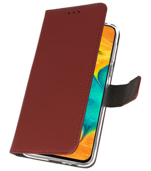 Booktype Wallet Cases Hoesje voor Samsung Galaxy A30 Bruin