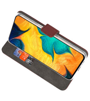 Booktype Wallet Cases Hoesje voor Samsung Galaxy A30 Bruin