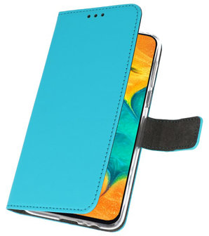 Booktype Wallet Cases Hoesje voor Samsung Galaxy A30 Blauw