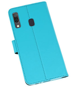 Booktype Wallet Cases Hoesje voor Samsung Galaxy A30 Blauw