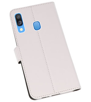 Booktype Wallet Cases Hoesje voor Samsung Galaxy A40 Wit