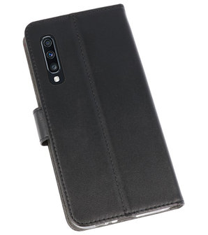 Booktype Wallet Cases Hoesje voor Samsung Galaxy A70 Zwart