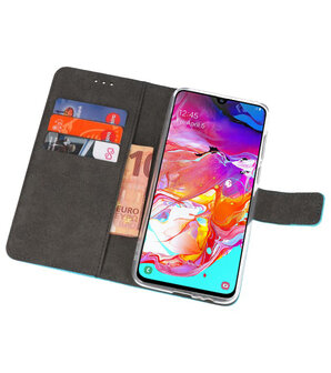Booktype Wallet Cases Hoesje voor Samsung Galaxy A70 Blauw