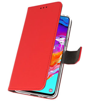 Booktype Wallet Cases Hoesje voor Samsung Galaxy A70 Rood