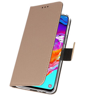 Booktype Wallet Cases Hoesje voor Samsung Galaxy A70 Goud