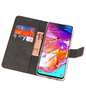 Booktype Wallet Cases Hoesje voor Samsung Galaxy A70 Roze