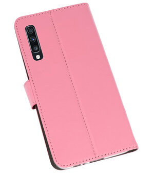 Booktype Wallet Cases Hoesje voor Samsung Galaxy A70 Roze