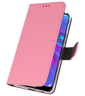 Booktype Wallet Cases Hoesje voor Huawei Y6 / Y6 Prime 2019 Roze