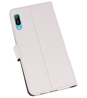 Booktype Wallet Cases Hoesje voor Huawei Y6 Pro 2019 Wit