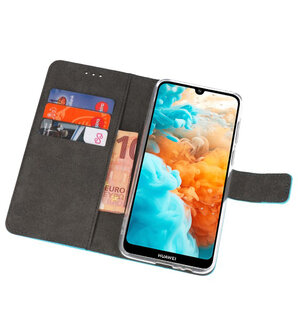 Booktype Wallet Cases Hoesje voor Huawei Y6 Pro 2019 Blauw