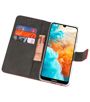Booktype Wallet Cases Hoesje voor Huawei Y6 Pro 2019 Rood