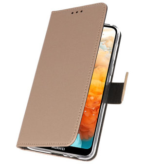 Booktype Wallet Cases Hoesje voor Huawei Y6 Pro 2019 Goud