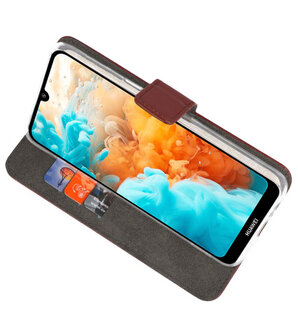 Booktype Wallet Cases Hoesje voor Huawei Y6 Pro 2019 Bruin