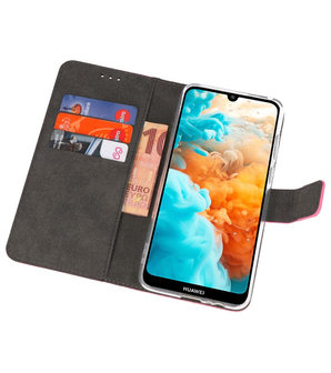 Booktype Wallet Cases Hoesje voor Huawei Y6 Pro 2019 Roze