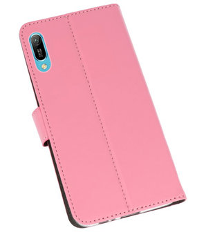 Booktype Wallet Cases Hoesje voor Huawei Y6 Pro 2019 Roze