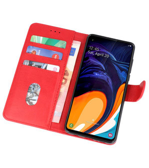Bookstyle Wallet Cases Hoesje voor Samsung Galaxy A60 Rood
