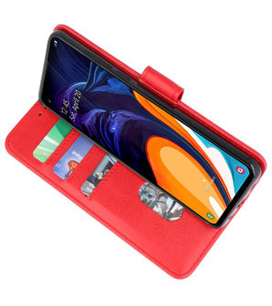 Bookstyle Wallet Cases Hoesje voor Samsung Galaxy A60 Rood