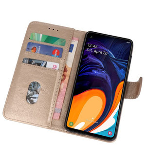 Bookstyle Wallet Cases Hoesje voor Samsung Galaxy A60 Goud