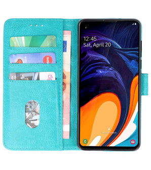 Bookstyle Wallet Cases Hoesje voor Samsung Galaxy A60 Groen