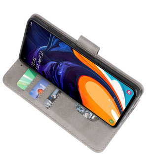 Bookstyle Wallet Cases Hoesje voor Samsung Galaxy A60 Grijs