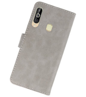 Bookstyle Wallet Cases Hoesje voor Samsung Galaxy A60 Grijs