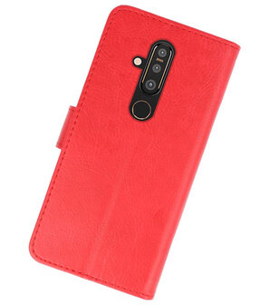 Bookstyle Wallet Cases Hoesje voor Nokia X71 Rood