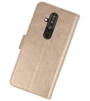 Bookstyle Wallet Cases Hoesje voor Nokia X71 Goud