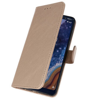 Bookstyle Wallet Cases Hoesje voor Nokia 9 PureView Goud