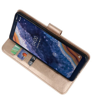 Bookstyle Wallet Cases Hoesje voor Nokia 9 PureView Goud